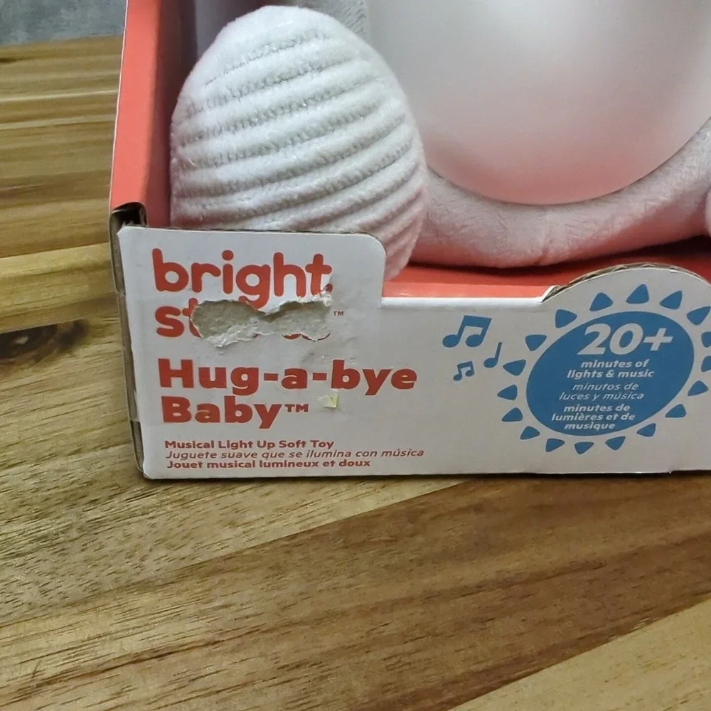 Bright Starts Hug-a-Bye Baby Elephant Stuffed Animal Musical Light‎ Up Soft Toy